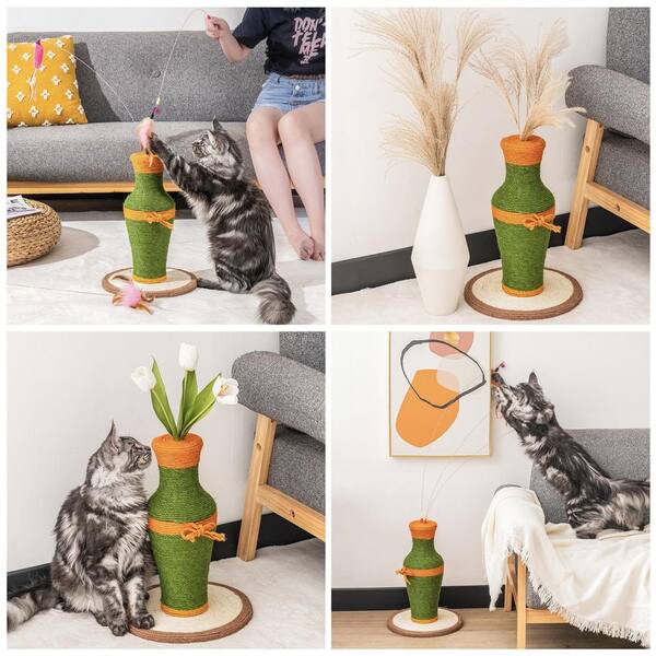 Cat Enrichment Toys For Indoor Cats 3 In 1 Cat Scratcher Cat Scratch Pad  With Catch Mice Game Funny Cat Stick Scratching Pad - AliExpress