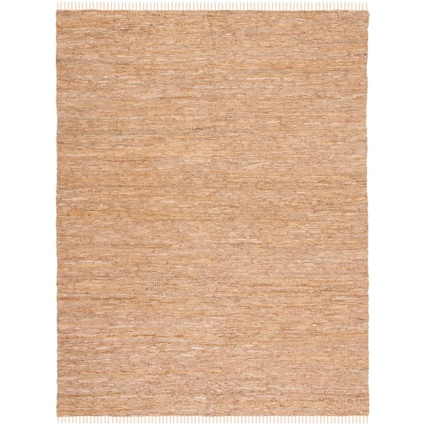Vintage Leather 8 ft. x 10 ft. Light Gold Solid Marle Area Rug