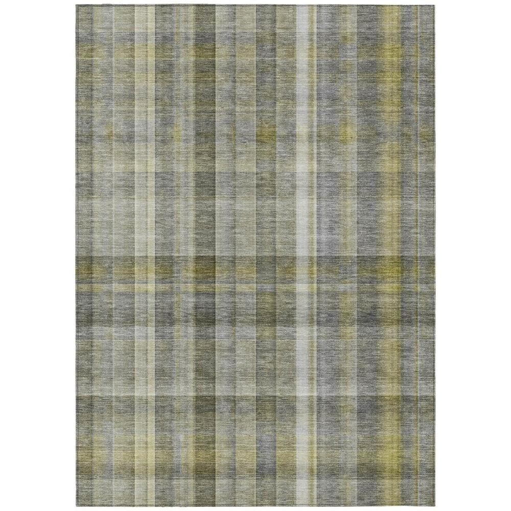 Gray 5 ft. x 8 ft. Woven Plaid Polyester Rectangle Indoor/Outdoor Area Rug price history on PriceWatchPro