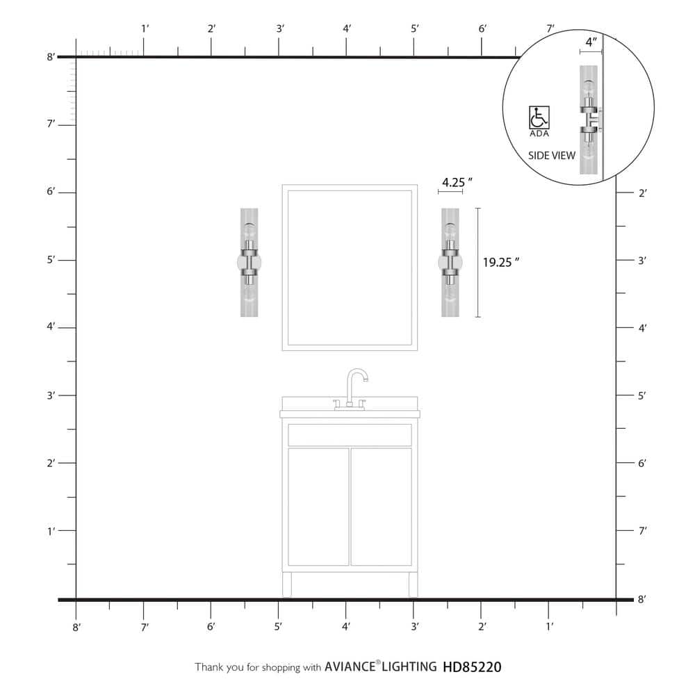 Ludlow Urban Minimal 2-Light Bronze Vanity with Clear Glass Shades