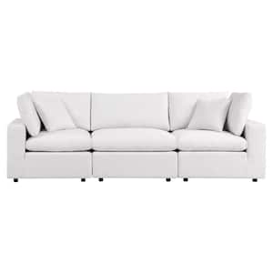 Commix Aluminum Overstuffed Outdoor Patio Couch with White Cushions