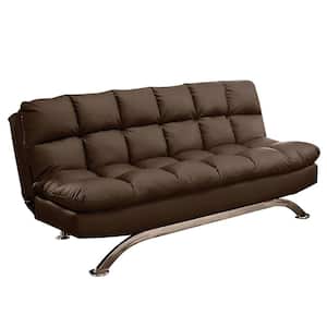 Aristo Contemporary Style Dark Brown Futon Sofa