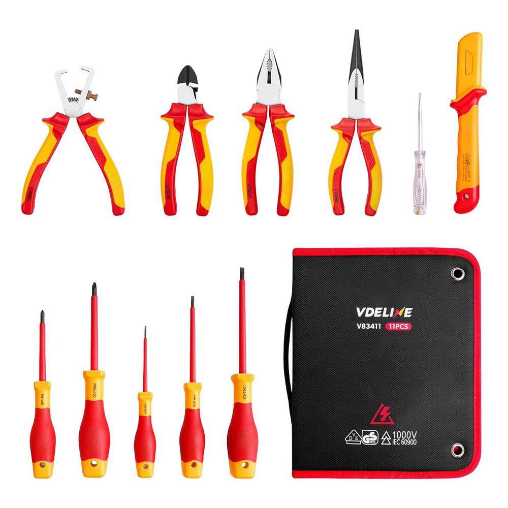 VDE Insulated 1000V Electrical Screwdriver Pliers Set Red Yellow Insulated Hand Tool Type 11-Piece price history on PriceWatchPro