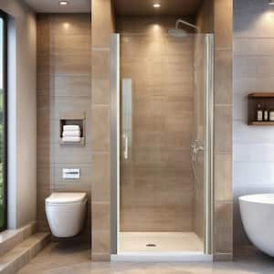 30 - 31.3 in. W x 72 in. H Brushed Nickel Frameless Pivot Shower Door with 1/4 in. Thick Clear Tempered Glass