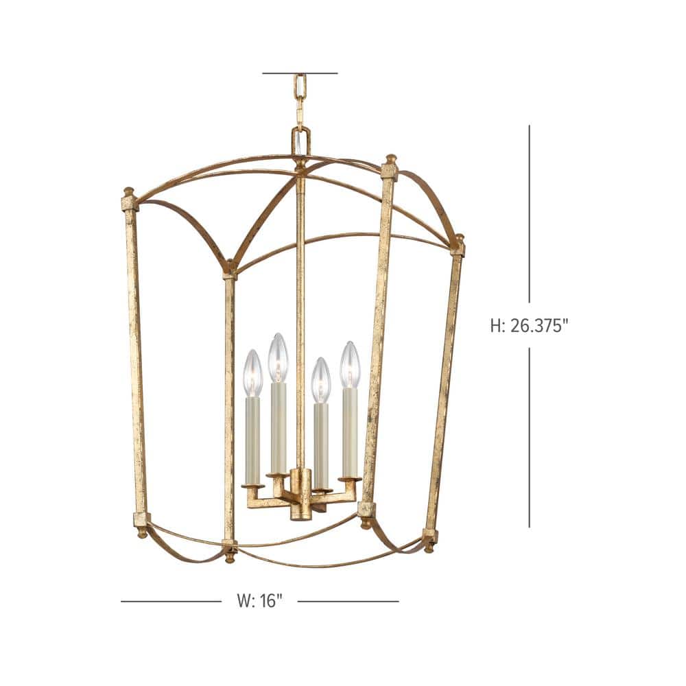 Antique Gild Mini 4-Light Candelabra Chandelier