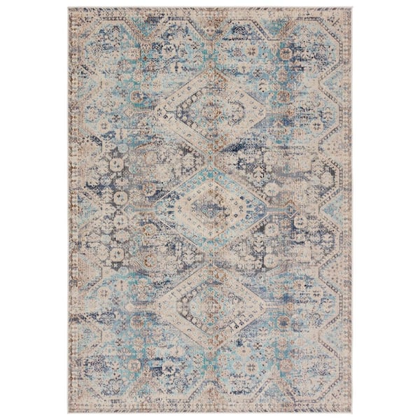 VIBE BY JAIPUR LIVING Marquess 8 X 10 Medallion Blue/Gray Indoor/Outdoor Area Rug