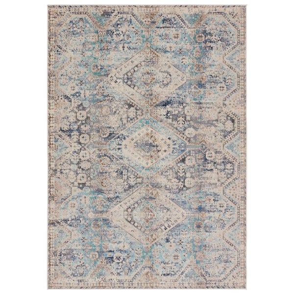VIBE BY JAIPUR LIVING Marquess  Blue/Gray 3 ft. x 8 ft. MedallionIndoor/Outdoor Area Rug