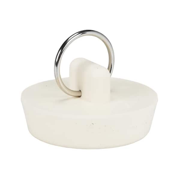 5 in. Flat Suction Sink Stopper in White (2-Pack) - Danco