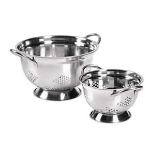 2-Piece Stainless Steel Colander Set with Handles