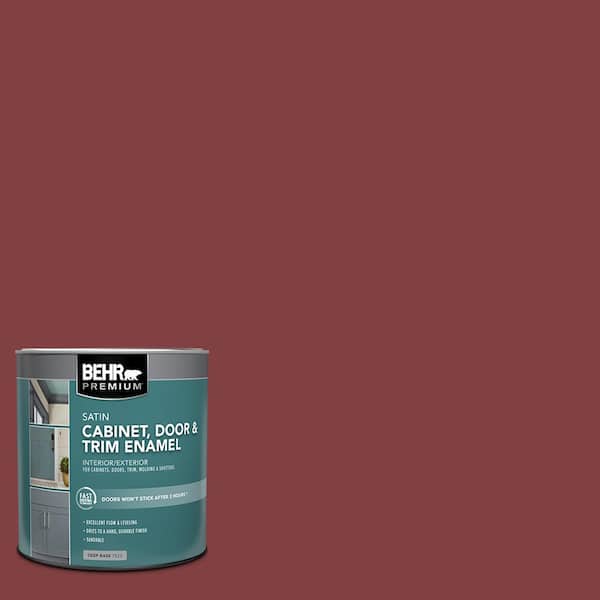 BEHR PREMIUM 1 qt. #S-H-130 Red Red Wine Satin Enamel Interior/Exterior Cabinet, Door & Trim Paint