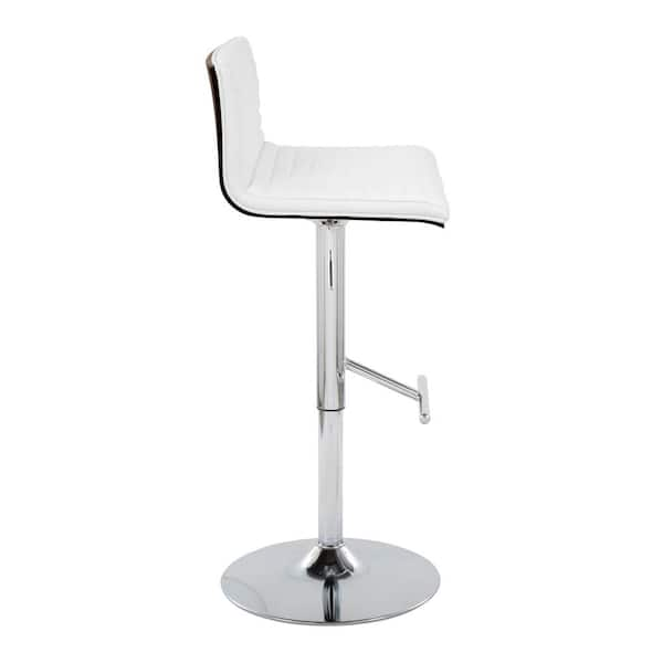 Lumisource Mason 32.75 in. Adjustable Height White Faux Leather