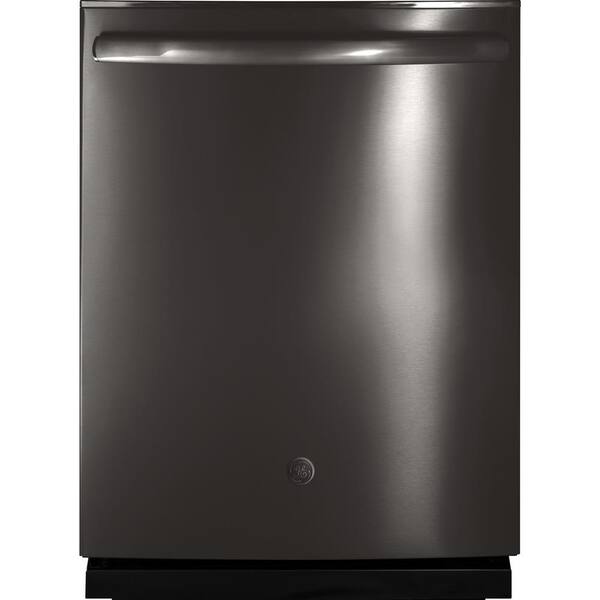 GE Adora 24 in. Fingerprint Resistant Black Stainless Steel Top Control Dishwasher with 3rd Rack, Steam Cleaning