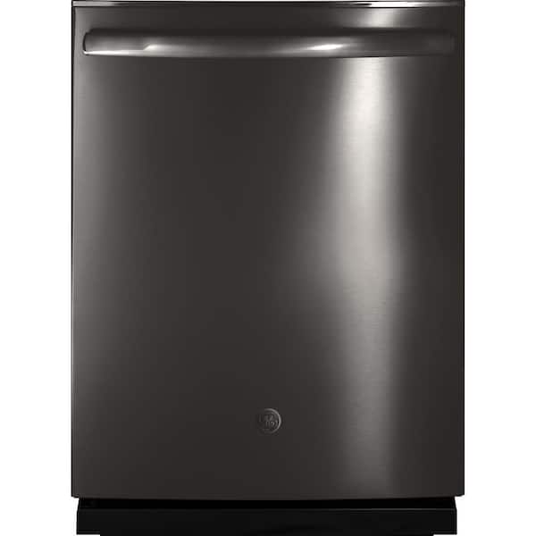 GE 24 in. Fingerprint Resistant Black Stainless Steel Top Control Dishwasher Stainless Steel Tub with 3rd Rack and 45 dBA