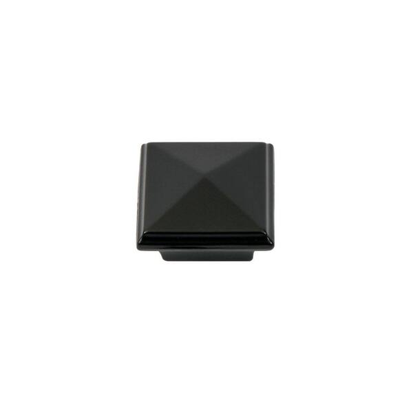 Unbranded Murphy 1-1/2 in. Black Square Cabinet Knob-DISCONTINUED