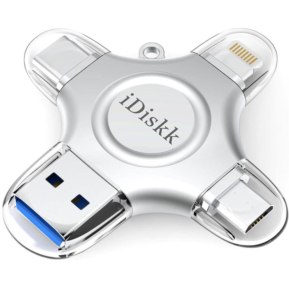 256GB USB 3.0 Flash Drive, 4-in-1 Multi Functional Mini Storage Booster for