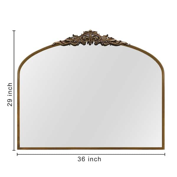 ヴィンテージ鏡 Sxiawe 35.5 in. W x 29.3 in. H Baroque Arched Classic Frame