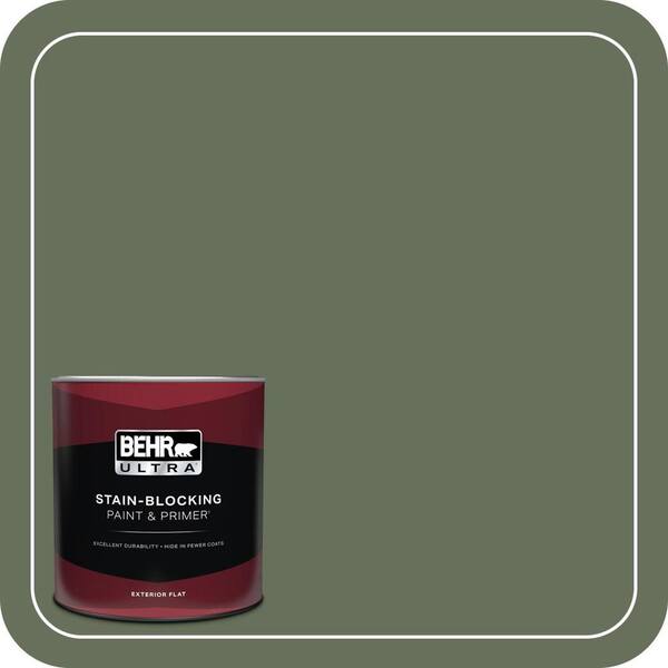 BEHR ULTRA 1 qt. #N390-6 Laurel Garland Flat Exterior Paint & Primer