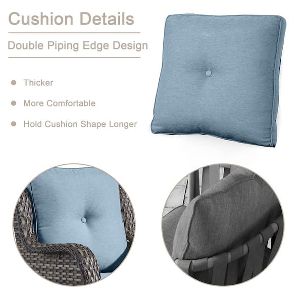 Sunnydaze Outdoor Modern Luxury Replacement Basket Chair Cushion - Blue