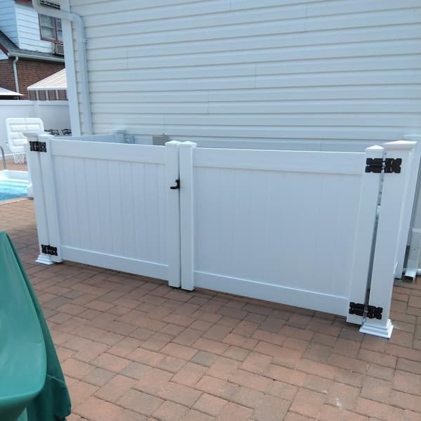 Weatherables Pembroke 4 ft. x 8 ft. White Vinyl Privacy Fence Panel Kit