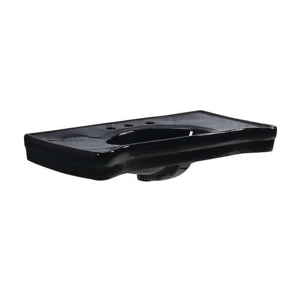 Imperial 35-13/16 in. L x 19-1/8 in. W Ceramic Console Sink Top in Black