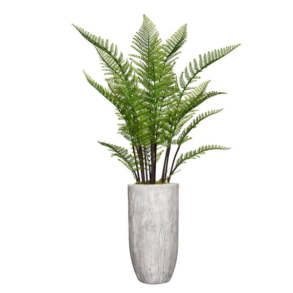 VINTAGE HOME Artificial 62 in. High Artificial Faux Fern Plant With Fiberstone Planter For Home Decor
