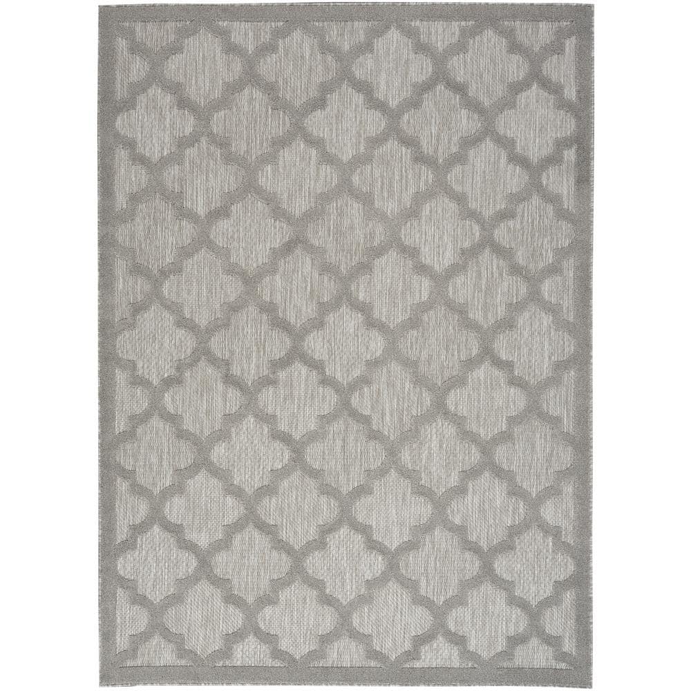 Silver Grey Trellis 6' x 9' Handmade Synthetic Area Rug