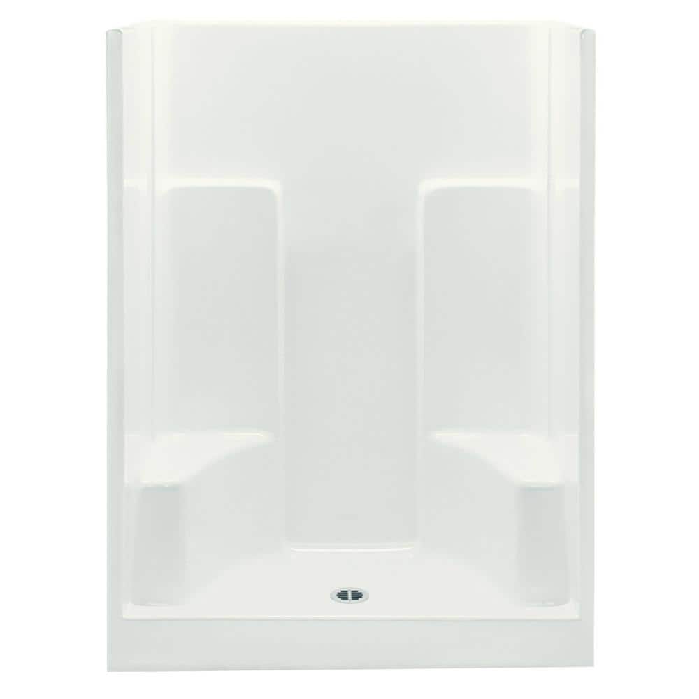Everyday 60 in. x 35 in. x 72 in. 1-Piece Shower Stall with 2 Seats and Cen