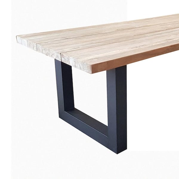 Padma S Plantation Outdoor Vittoria 43 7 In Rectangle Natural Wood Top With Wood Frame Top Reclaimed Teak Dining Table Seats 12 Ol Vit13 98 5 The Home Depot