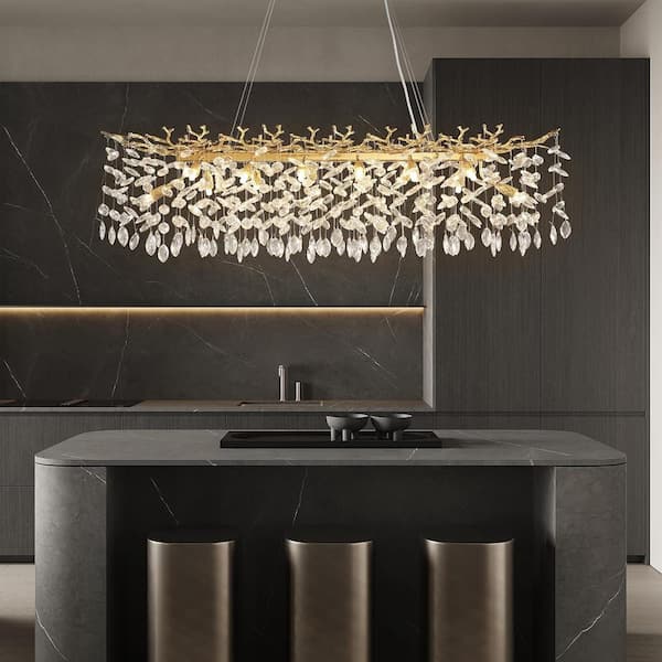 Miles Lightings Modern Chandelier 60 in.16-Lights Gold Luxury
