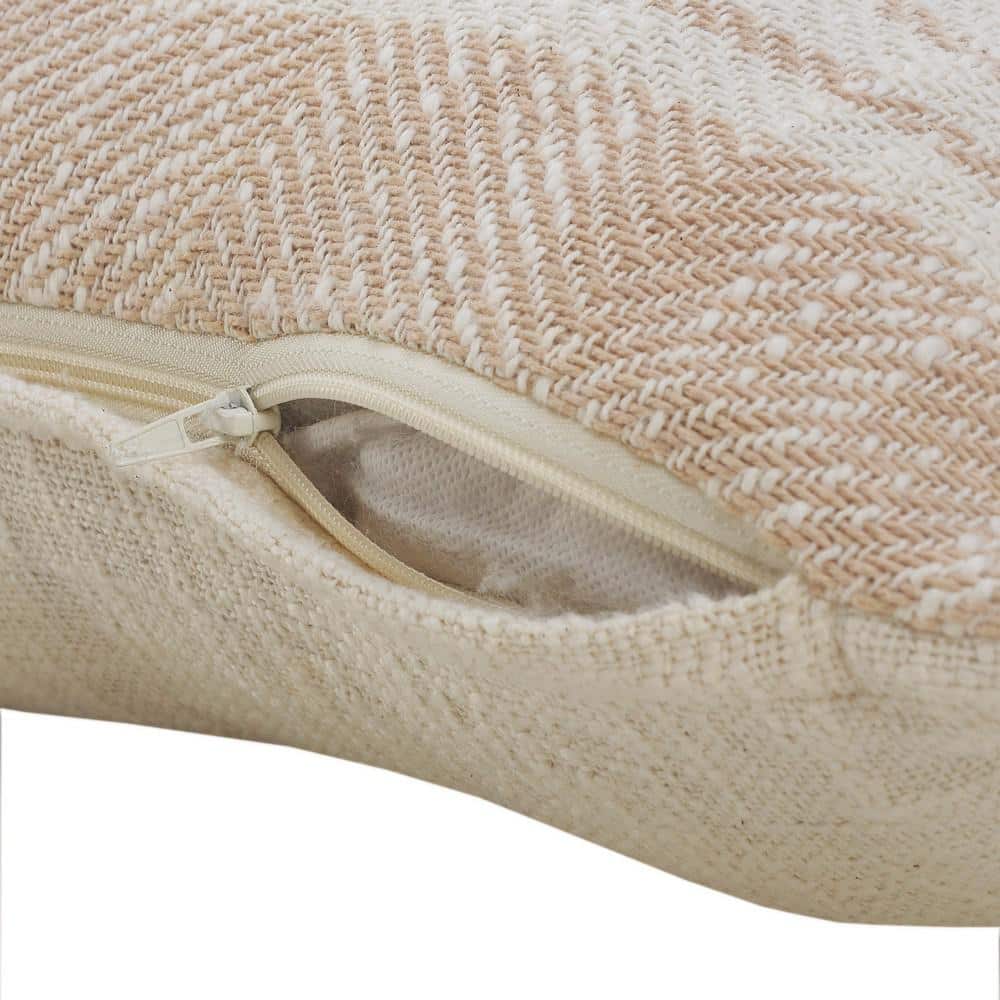 Coastal Peach and White Geometric Diamond Throw Pillow 20"