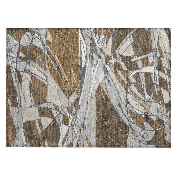 Chantille Machine Washable Indoor/Outdoor Abstract ACN2862 Chocolate 2 ft. x 3 ft. Accent Rug