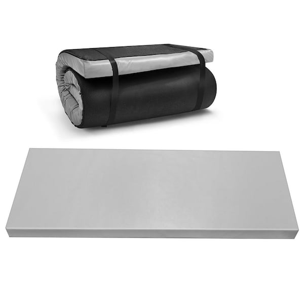 3 Inch Extra Thick Non-Slip Blue PU Foam Cushioned Yoga Mat for Joint Support, Pilates, Stretching, Fitness