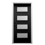 36 in. x 80 in. Celeste Right-Hand Inswing 4-Lite Frosted Painted Fiberglass Smooth Prehung Front Door, 6-9/16 in. Frame