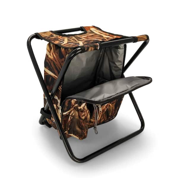 Camco Camping Stool Backpack Cooler - Camo