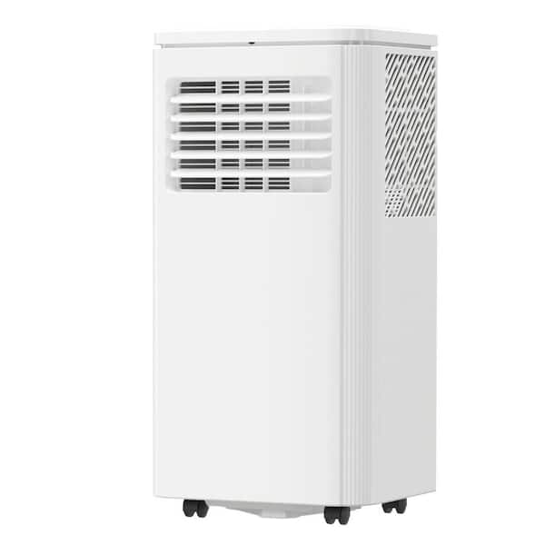 8,000 BTU (DOE) Portable Air Conditioner Cools 200 Sq. Ft. with Dehumidifier, Drain Hose and Remote in Whites