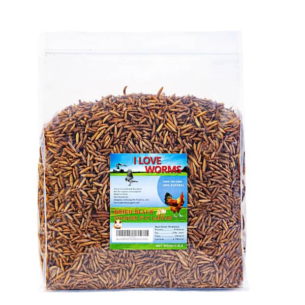 5 lb. Dried Black Soldier Fly Larvae, 100% Natural Non-GMO Treat More Calcium Chicken Feed for Chickens