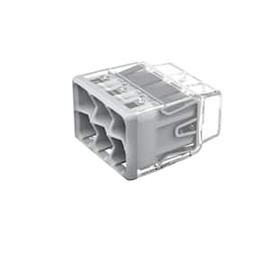 2773 Series 6-Port Push-in Wire Connector for Junction Boxes, Electrical Connector with Gray Cover, (5-Pack)