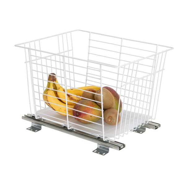HOUSEHOLD ESSENTIALS 1 Piece Sliding White Vegetable/Fruit Basket