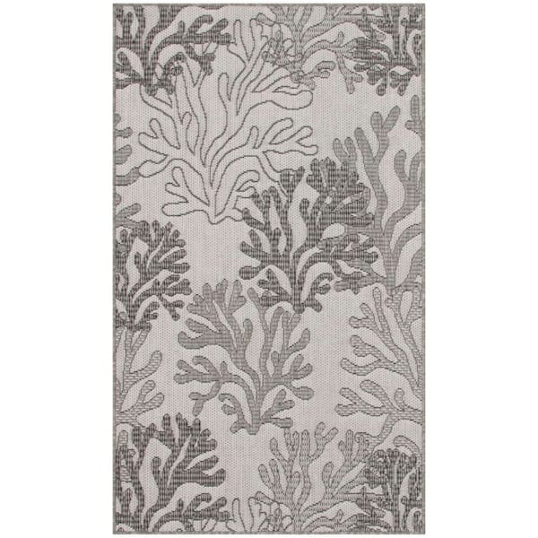 Nourison Garden Oasis Grey 3 ft. x 5 ft. Nature-inspired Contemporary Area Rug