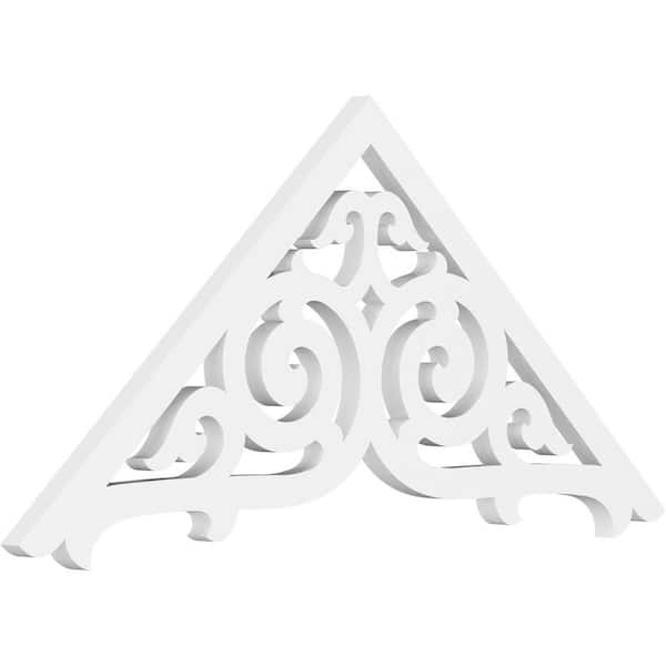 Ekena Millwork 1 in. x 36 in. x 16-1/2 in. (11/12) Pitch Athens Gable Pediment Architectural Grade PVC Moulding