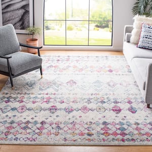 Madison Grey/Purple 12 ft. x 12 ft. Geometric Floral Square Area Rug