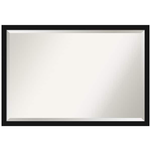 Avon 38 in. x 26 in. Casual Rectangle Framed Black Narrow Bathroom Vanity Mirror