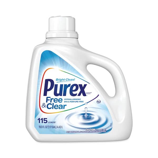 Purex 150 oz. Unscented Free and Clear Liquid Laundry Detergent, Bottle, 4/Carton