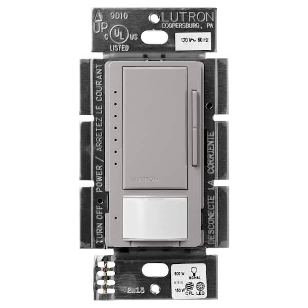 Lutron Maestro LED+ Motion Sensor/Dimmer Switch, 150W LED, Single Pole/Multi-Location, Gray (MSCL-OP153M-GR)