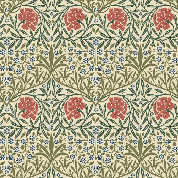 Green Oxford Union Floral Vines Wallpaper