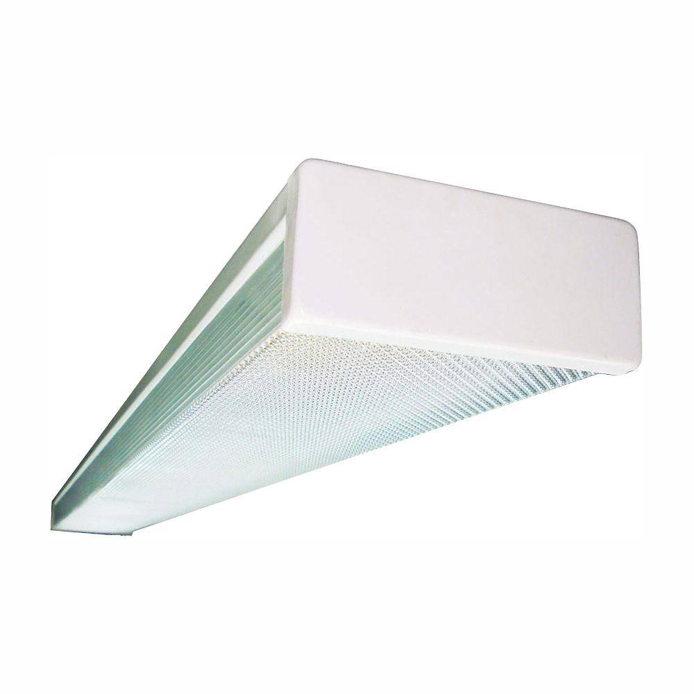 NICOR 2Light White Fluorescent Wraparound Steel Ceiling Fixture with