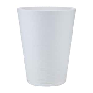 Genebra Medium White Plastic Resin Indoor and Outdoor Planter Bowl