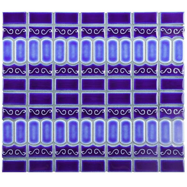 Merola Tile Modena Cobalt Blue 12 In X Porcelain Mosaic 10 69 Sq Ft Case Fkomod43 The Home Depot Merola Tile Modena Cobalt Blue 12 In X