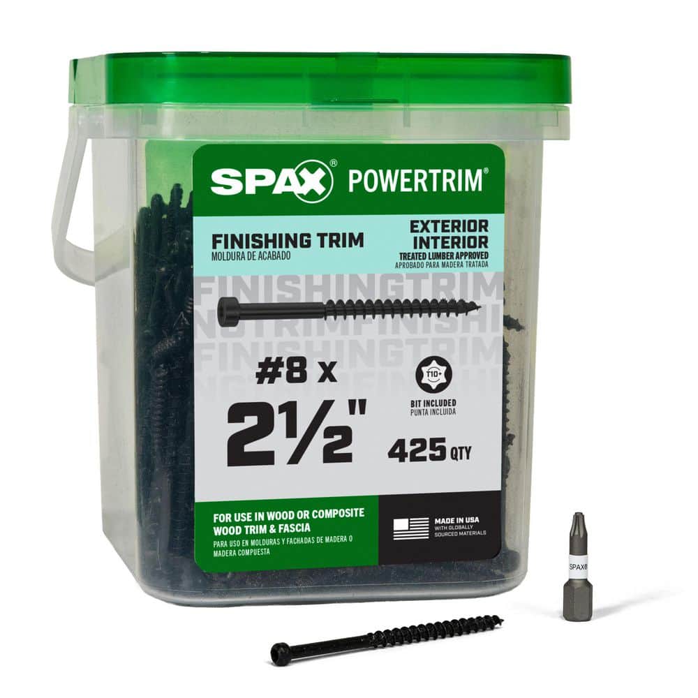 SPAX #8 x 2-1/2 in. Black Powertrim Exterior and Interior T10 T
