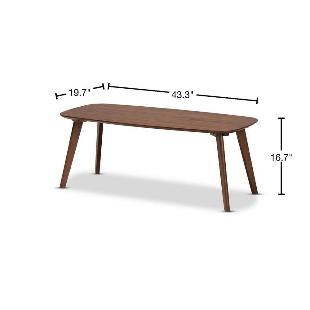 Dahlia Mid-Century Walnut Brown Round Wood Coffee Table